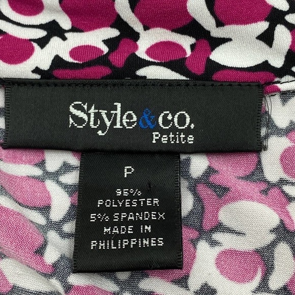 STYLE & Co Ruffled Printed Short Sleeve Blouse P - Picture 8 of 8